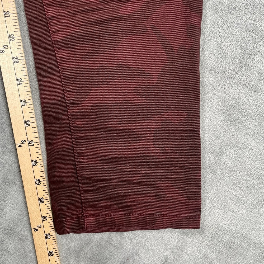 Smoke Rise Jeans Men 40x32 Red Burgundy Camo Straight Leg Slim Denim Moto Grunge - Picture 10 of 11